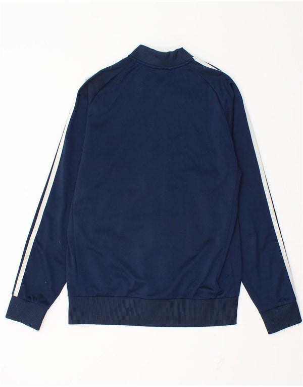 Adidas Boys Tracksuit Top Jacket 13-14 Years Navy Blue Polyester