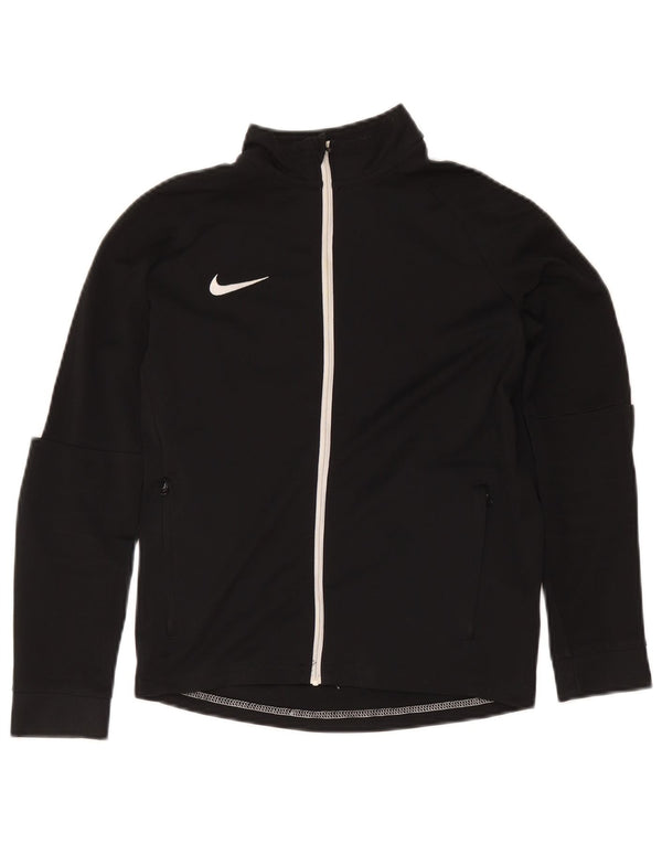 Nike Boys Dri Fit Tracksuit Top Jacket 12-13 Years Large Black Colourblock