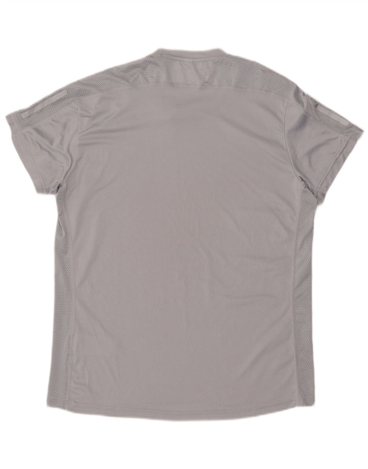 ADIDAS Mens T-Shirt Top Medium Grey Polyester