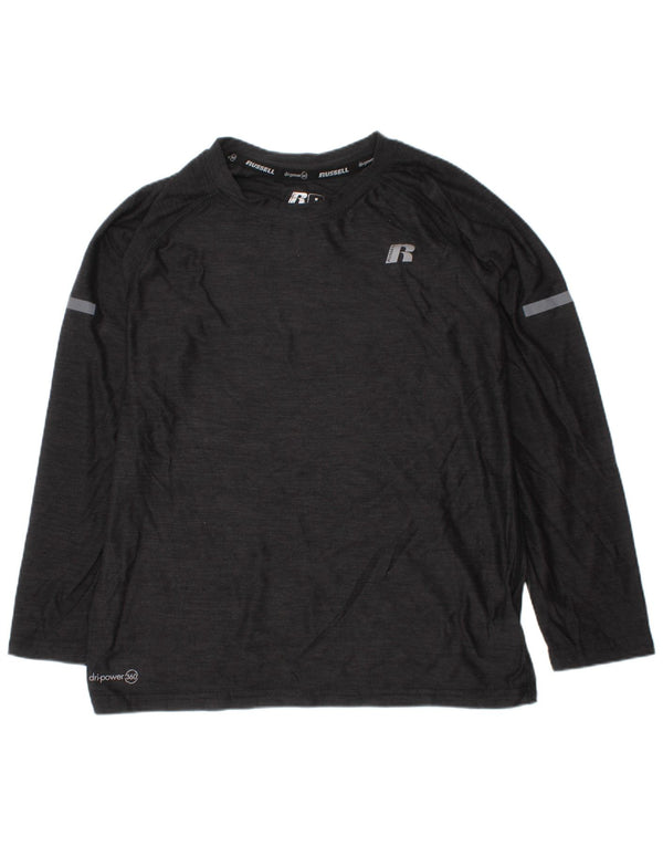 Russell Athletic Boys Dri-Power Top Long Sleeve 7-8 Years Medium Black