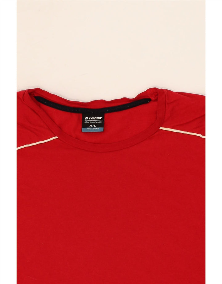 LOTTO Mens T-Shirt Top IT 52 XL Red Cotton Vintage Lotto and Second-Hand Lotto from Messina Hembry 