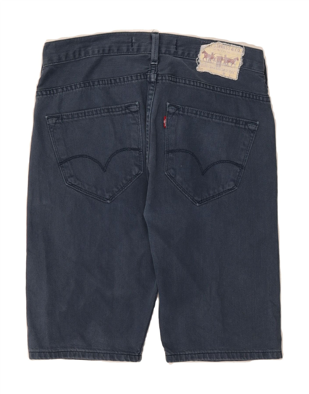 LEVI'S Womens 504 Denim Shorts W30 Medium Navy Blue Cotton Vintage Levi's and Second-Hand Levi's from Messina Hembry 