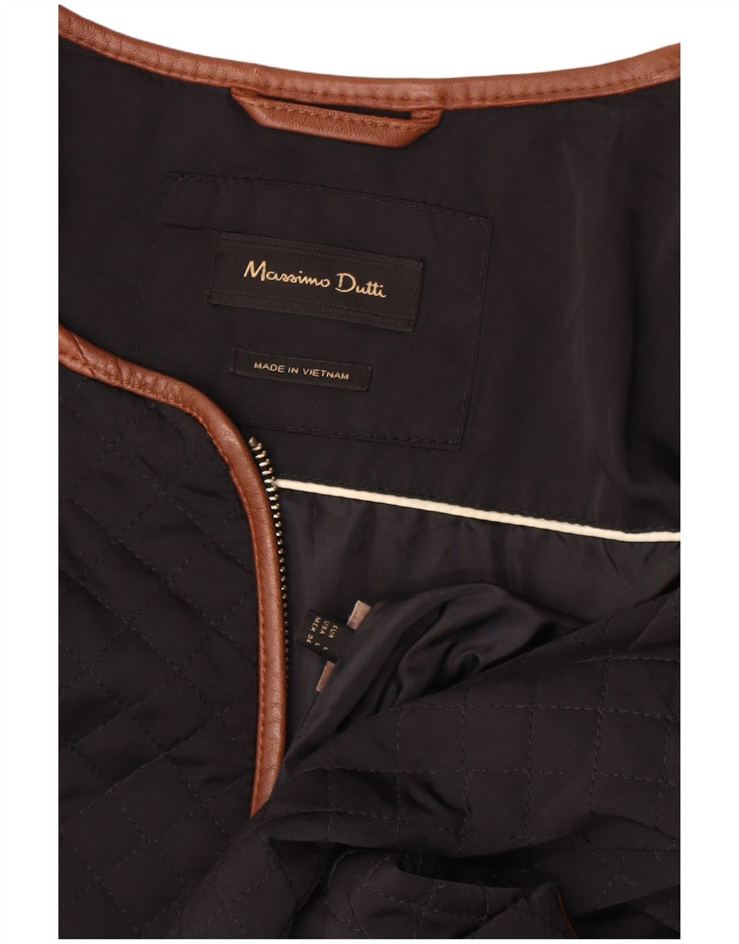 Massimo Dutti Womens Military Quilted Jacket UK 16 Large Navy Blue