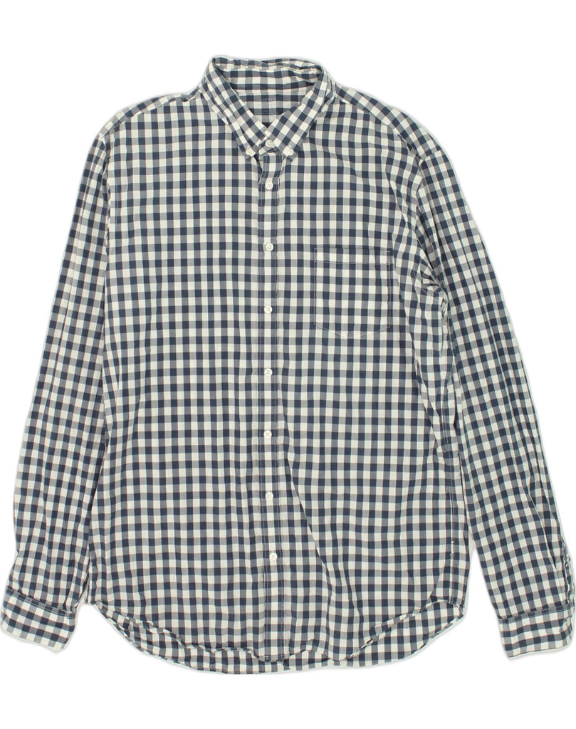 J. CREW Mens Shirt XL Blue Gingham Cotton | Vintage J. Crew | Thrift | Second-Hand J. Crew | Used Clothing | Messina Hembry 