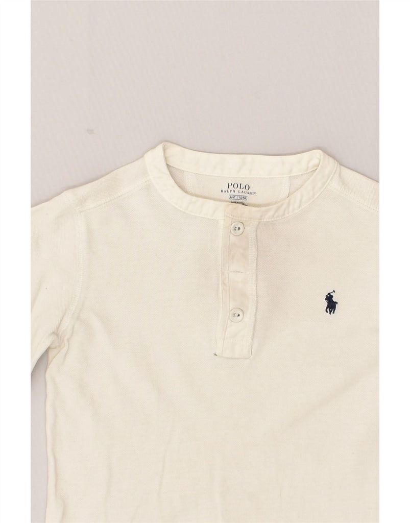 POLO RALPH LAUREN Boys Top Long Sleeve 3-4 Years White Cotton | Vintage Polo Ralph Lauren | Thrift | Second-Hand Polo Ralph Lauren | Used Clothing | Messina Hembry 