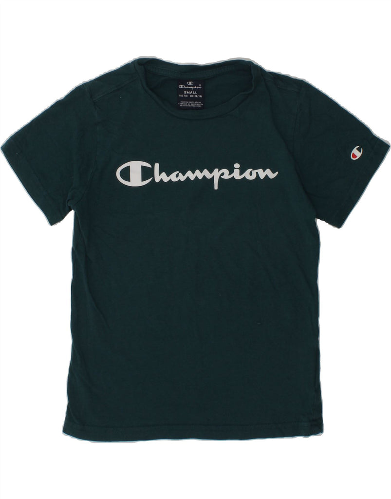 CHAMPION Boys Graphic T-Shirt Top 7-8 Years Small  Green Cotton | Vintage Champion | Thrift | Second-Hand Champion | Used Clothing | Messina Hembry 