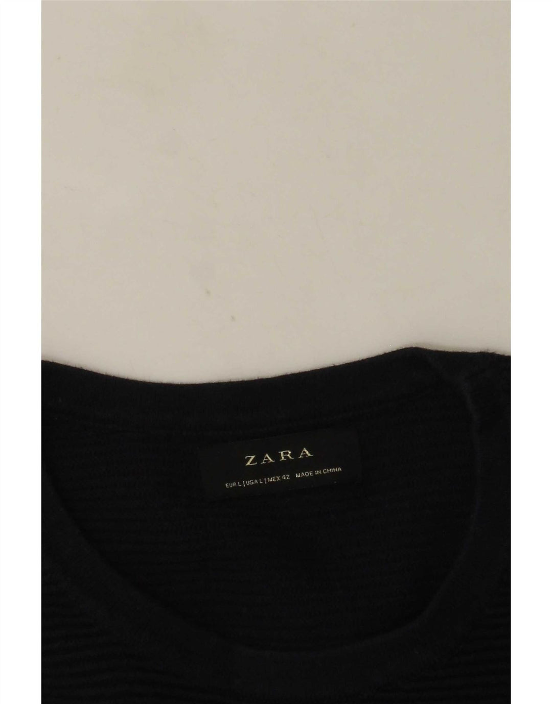Zara Mens Crew Neck Jumper Sweater Large Navy Blue