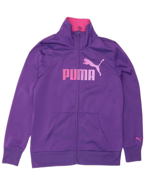Puma Womens Graphic Tracksuit Top Jacket UK 14 Large Purple