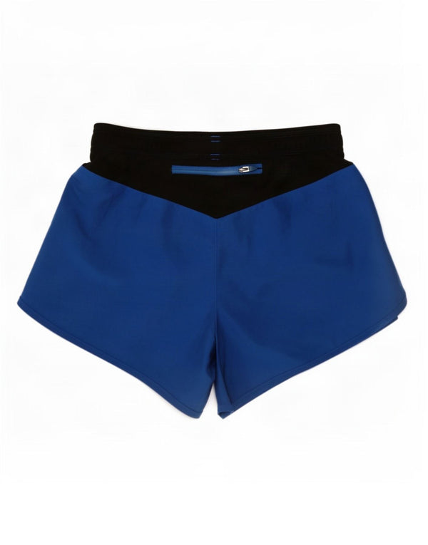Under Armour Womens Heat Gear Sport Shorts UK 10 Small Blue Colourblock