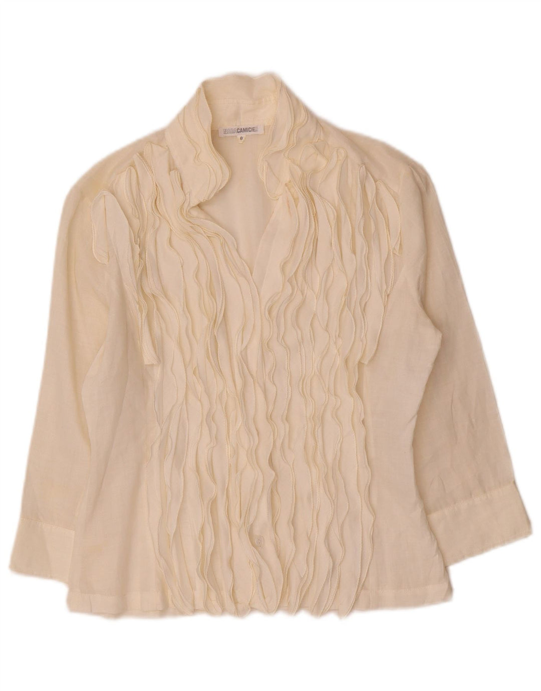Naracamicie Womens Oversized 3/4 Sleeve Shirt Blouse US 0 XS Off White