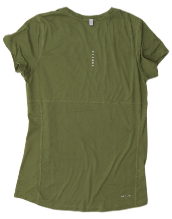 Nike Womens Dri Fit T-Shirt Top UK 10 Small Green