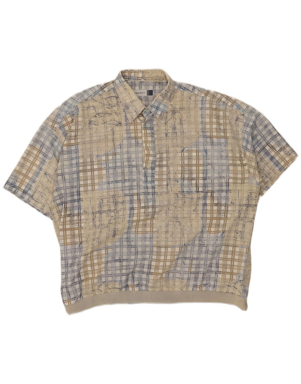 Concret Mens Short Sleeve Pullover Shirt 2XL Beige Check