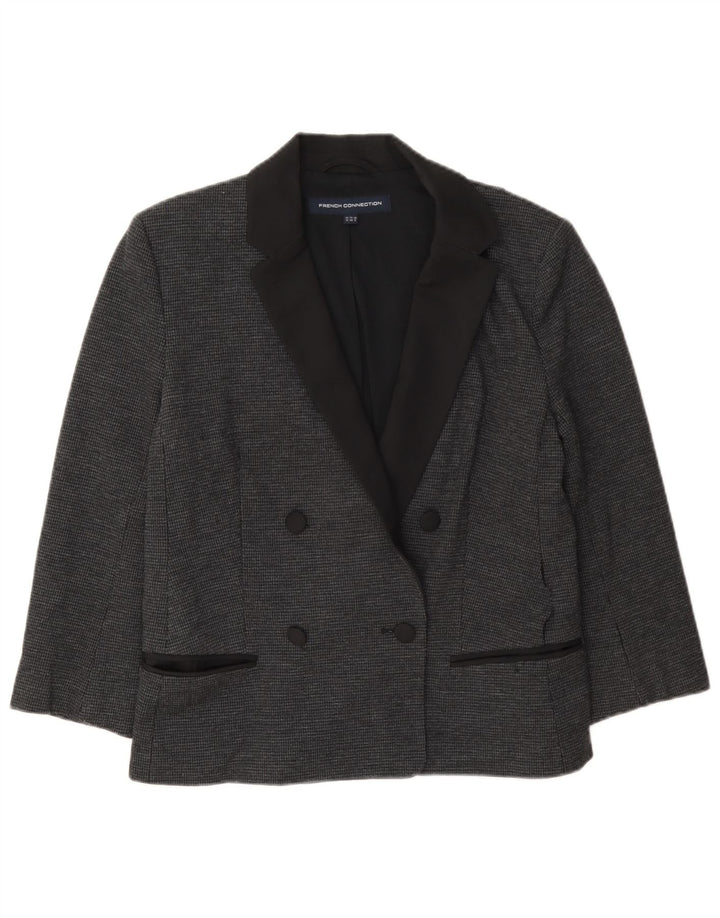 French Connection Womens Double Breasted Blazer Jacket UK 12 Medium Grey