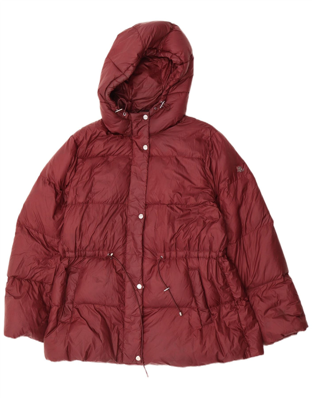 RALPH LAUREN Womens Loose Fit Hooded Padded Jacket UK 16 Large Burgundy