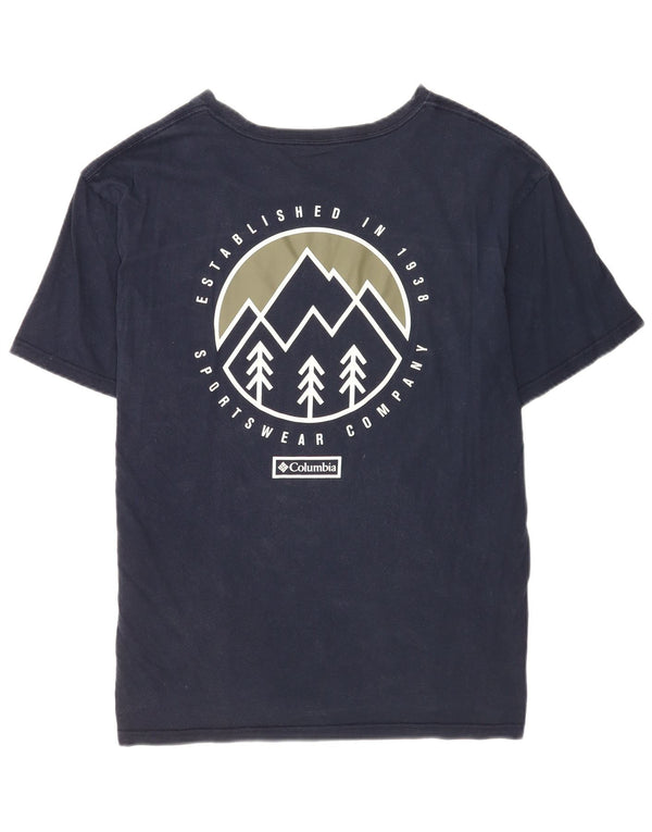 Columbia Mens Graphic T-Shirt Top Large Navy Blue