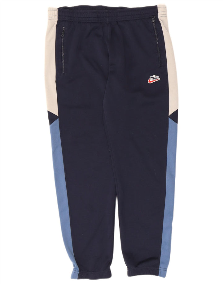 Nike Mens Tracksuit Trousers Joggers Small  Navy Blue Colourblock Polyester
