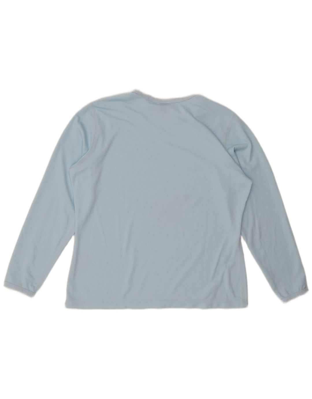 NIKE Womens Dri Fit Top Long Sleeve US 12/14 Large Blue Polyester