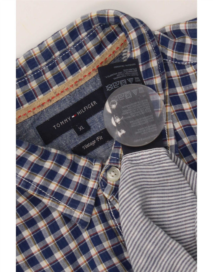 Tommy Hilfiger Mens Vintage Fit Shirt XL Blue Gingham