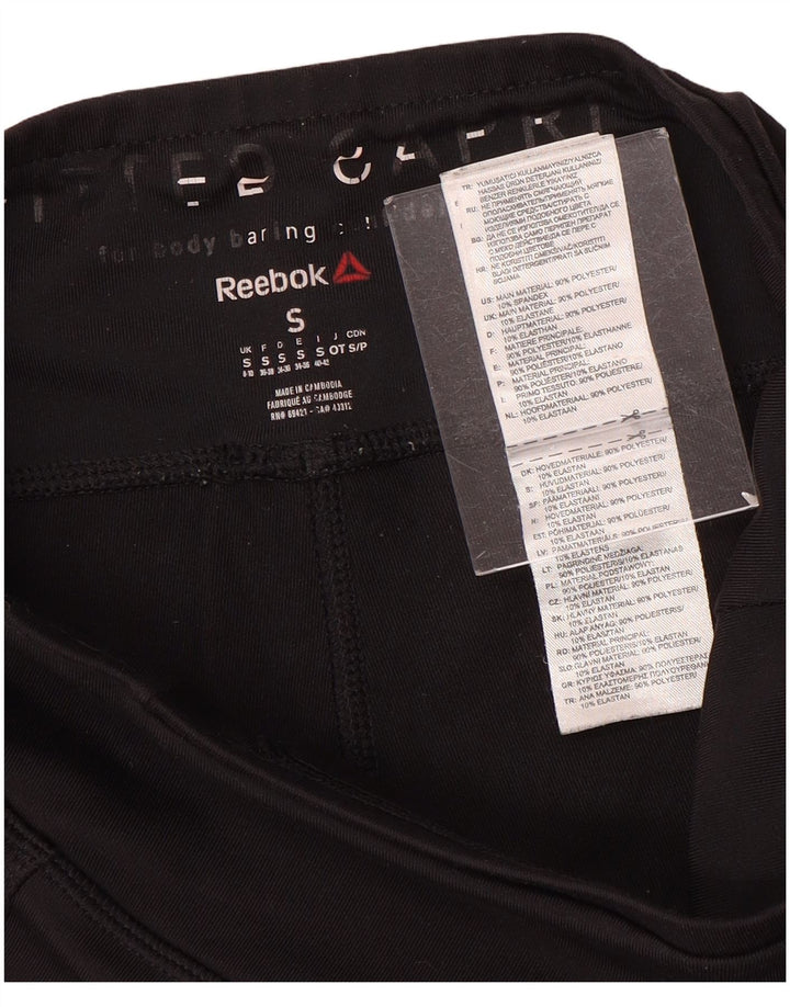 Reebok Womens Capri Leggings UK 8/10 Small  Black Polyester