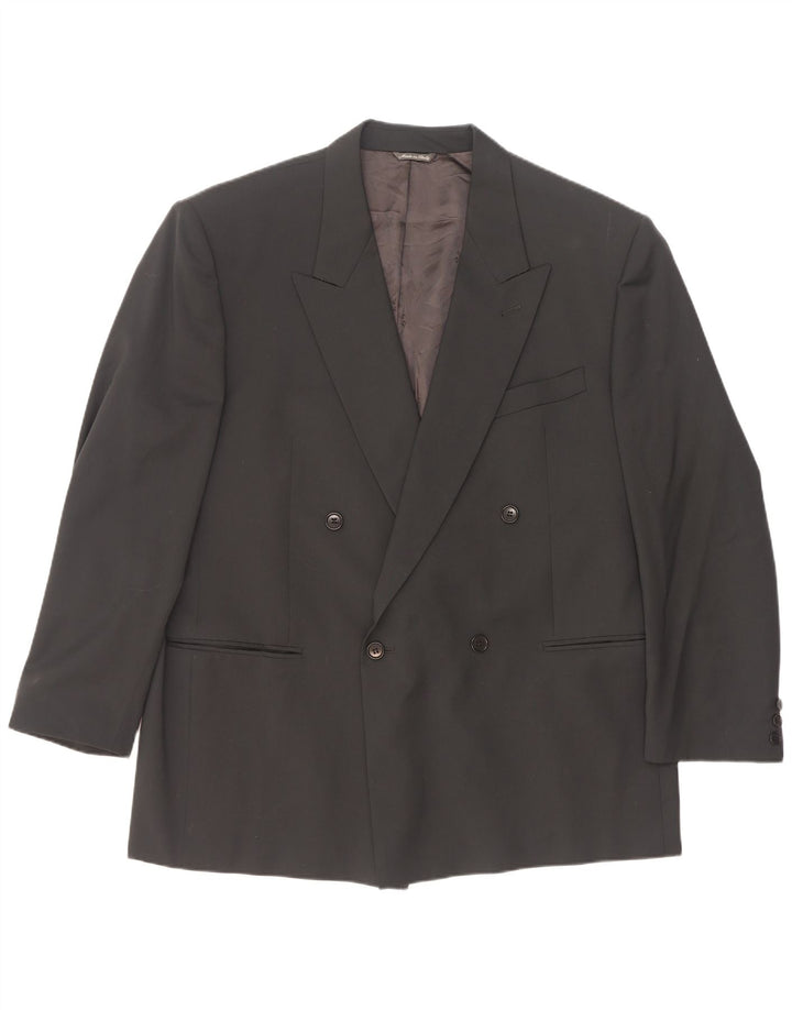 Ing Loro Piona & Co. Mens Double Breasted Blazer Jacket IT 58 4XL Black