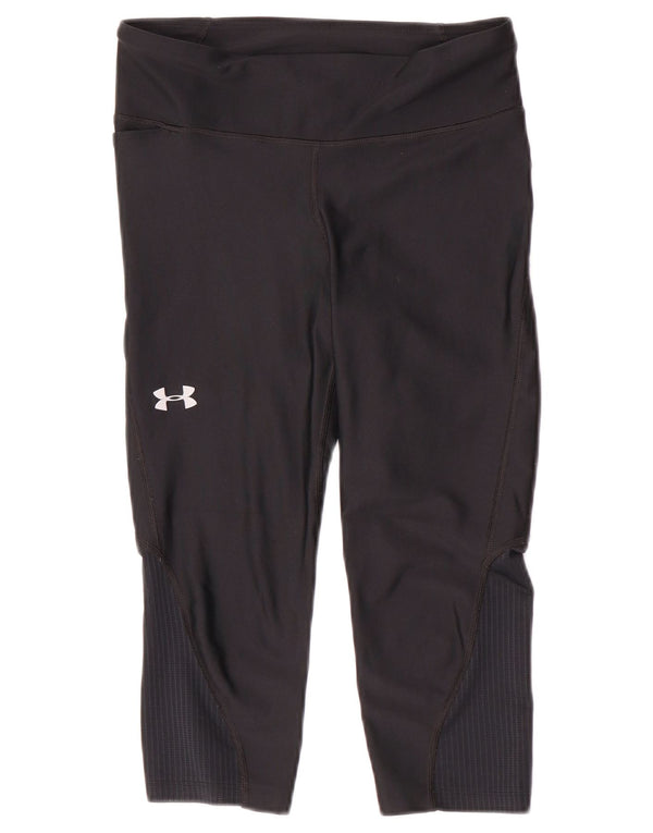 Under Armour Womens Heat Gear Capri Leggings UK 12 Medium Black Synthetic