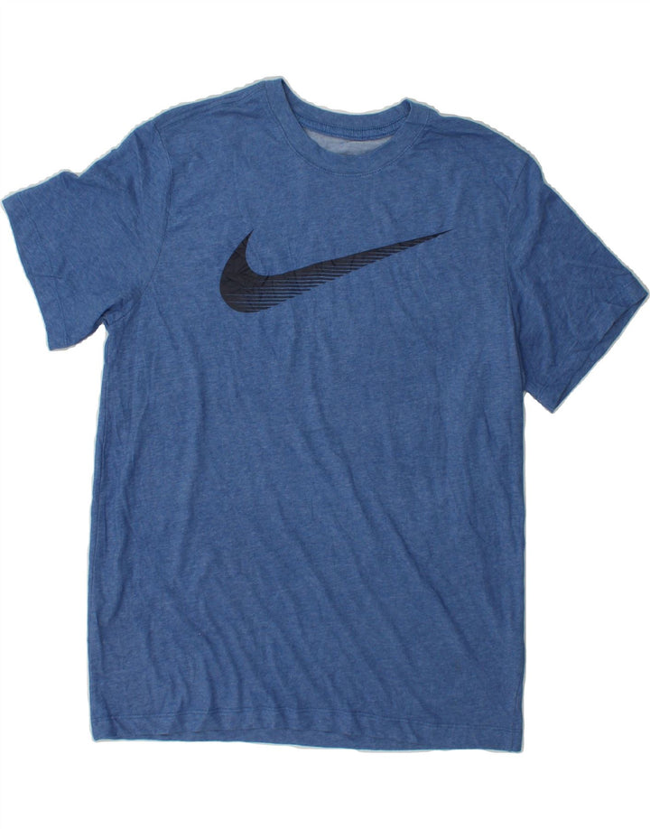 NIKE Mens Dri Fit Graphic T-Shirt Top Medium Blue Cotton Vintage Nike and Second-Hand Nike from Messina Hembry 