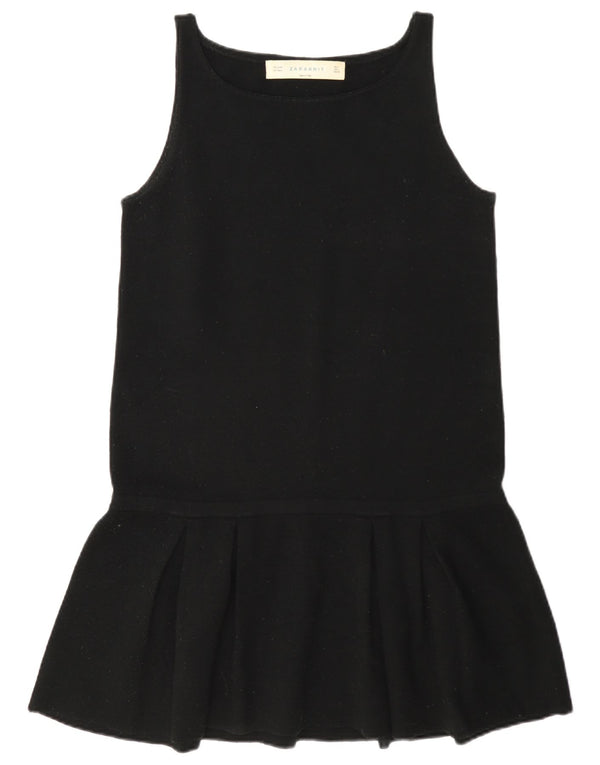 Zara Womens Sleeveless Regular Drop Waist Dress UK 14 Large Black Acrylic
