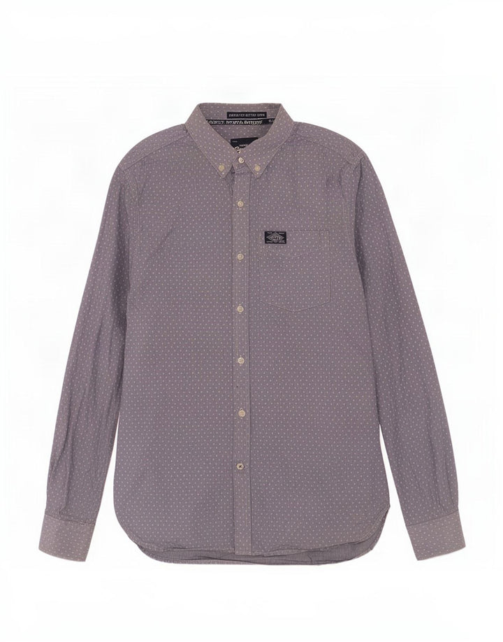 Superdry Mens Shirt Medium Blue Geometric Cotton