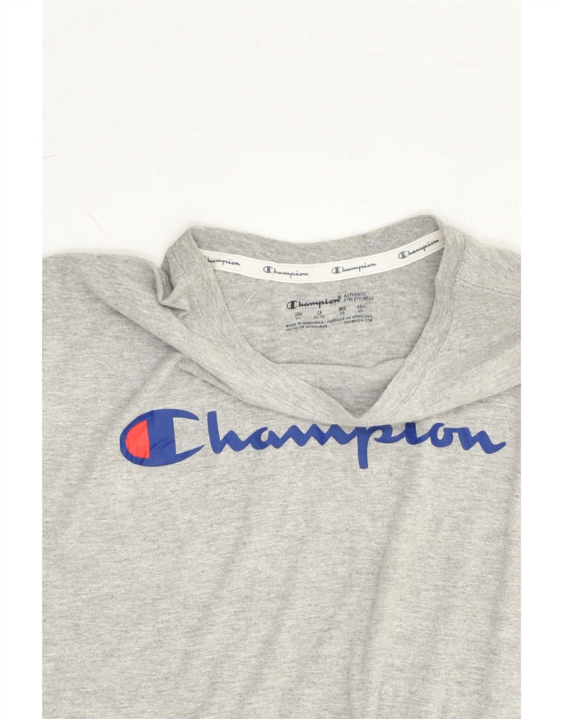 CHAMPION Womens Graphic T-Shirt Top UK 18 XL Grey Cotton | Vintage Champion | Thrift | Second-Hand Champion | Used Clothing | Messina Hembry 