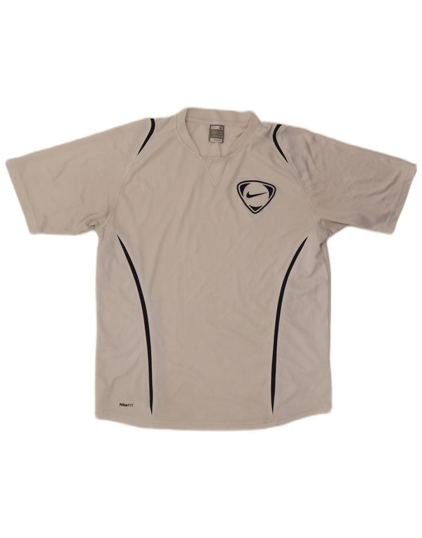 Nike Mens T-Shirt Top UK 39/41 Medium White Polyester