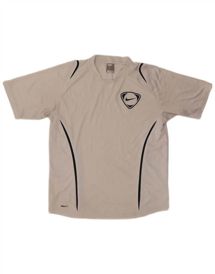 Nike Mens T-Shirt Top UK 39/41 Medium White Polyester