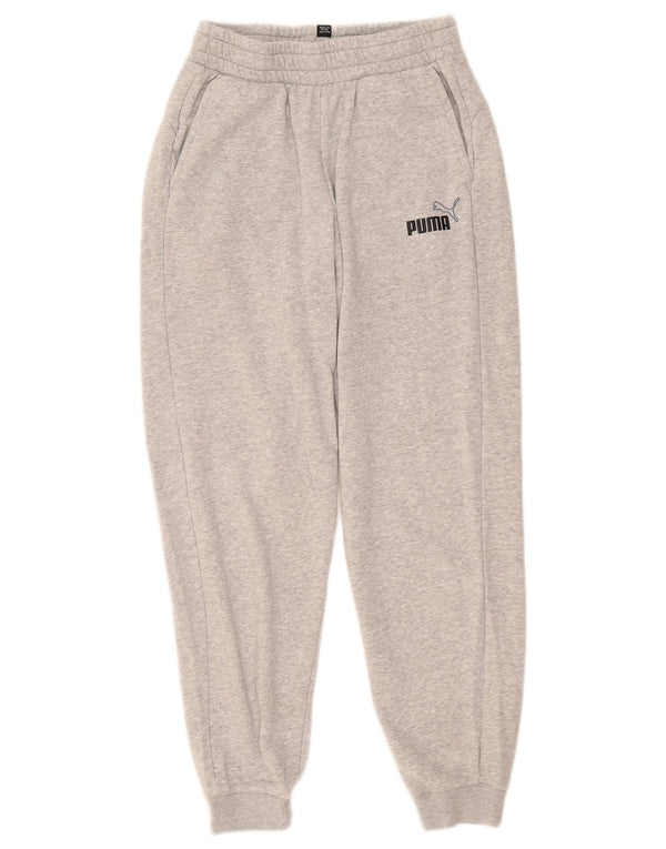 Puma Boys Tracksuit Trousers Joggers 13-14 Years Grey Flecked