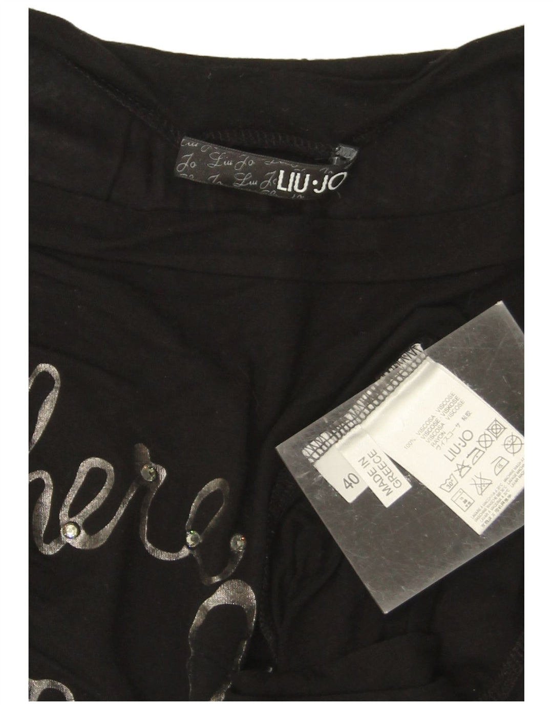 Liu Jo Womens Tunic Top EU 40 Medium Black Viscose