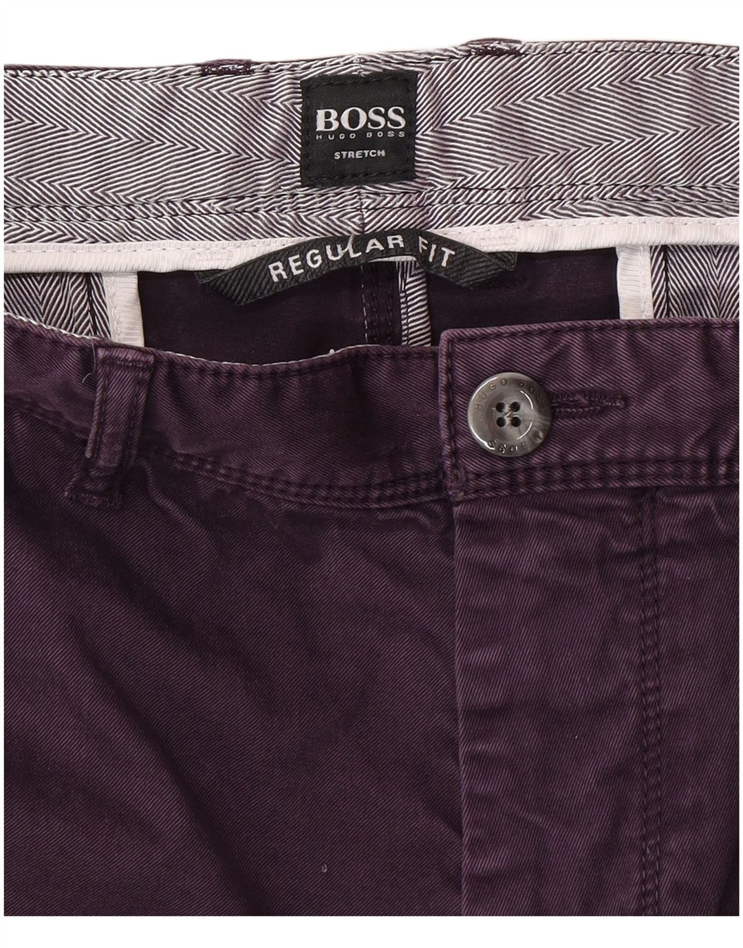HUGO BOSS Mens Regular Fit Straight Chino Trousers W38 L30 Purple