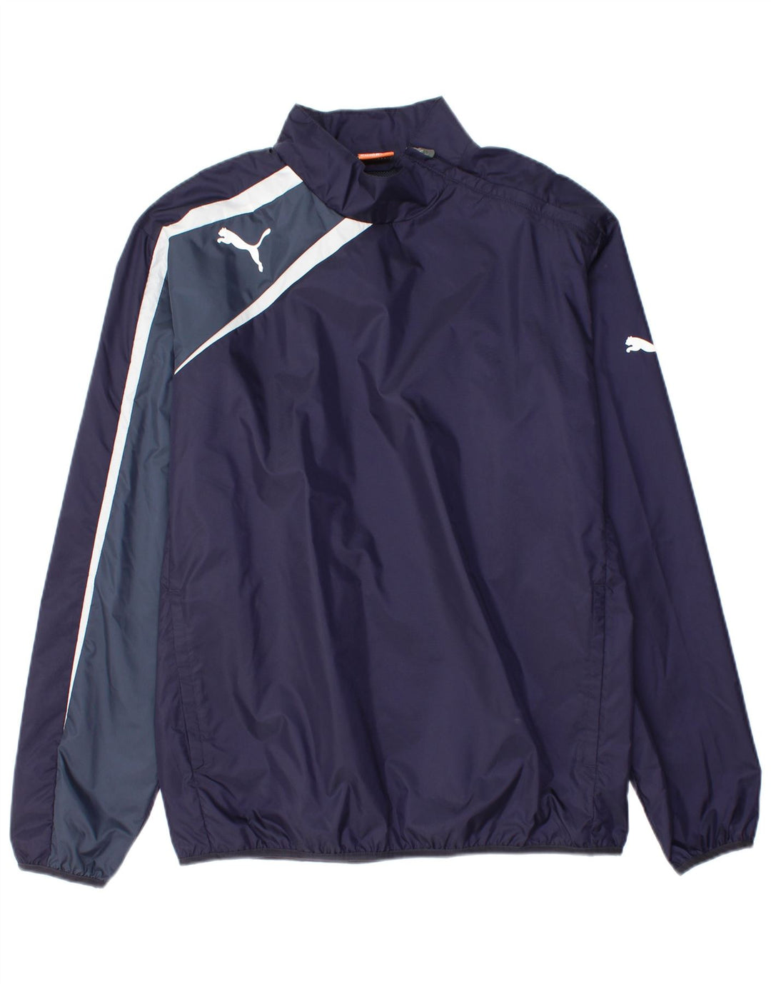 Puma Mens Graphic Pullover Tracksuit Top Large Navy Blue Colourblock