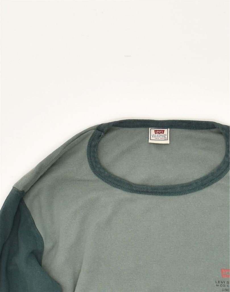 LEVI'S Boys Top Long Sleeve 15-16 Years XL Khaki Colourblock Cotton | Vintage Levi's | Thrift | Second-Hand Levi's | Used Clothing | Messina Hembry 