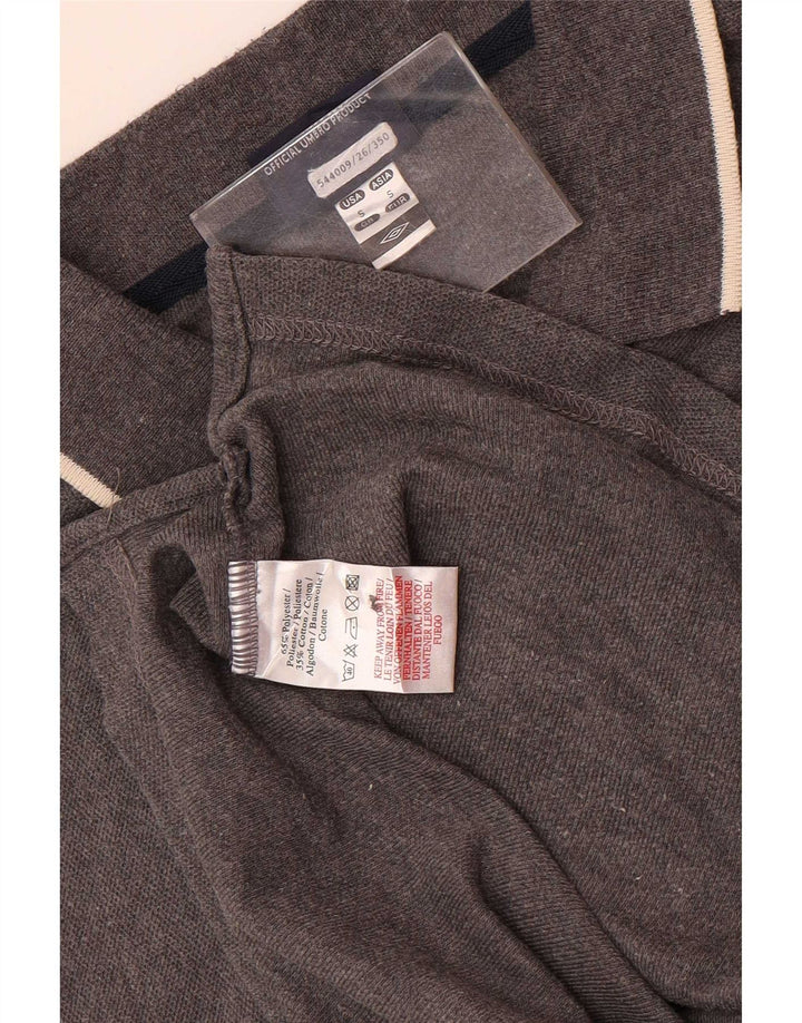 Umbro Mens Polo Shirt Small Grey Polyester