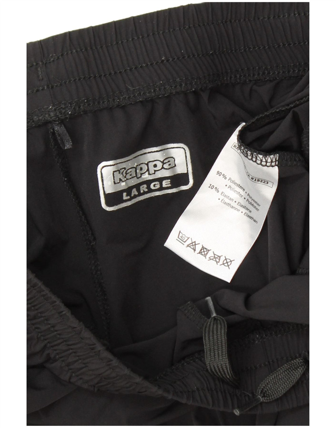 KAPPA Mens Graphic Sport Shorts Large  Black Polyester