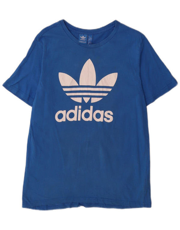 Adidas Mens Graphic T-Shirt Top Large Blue Cotton