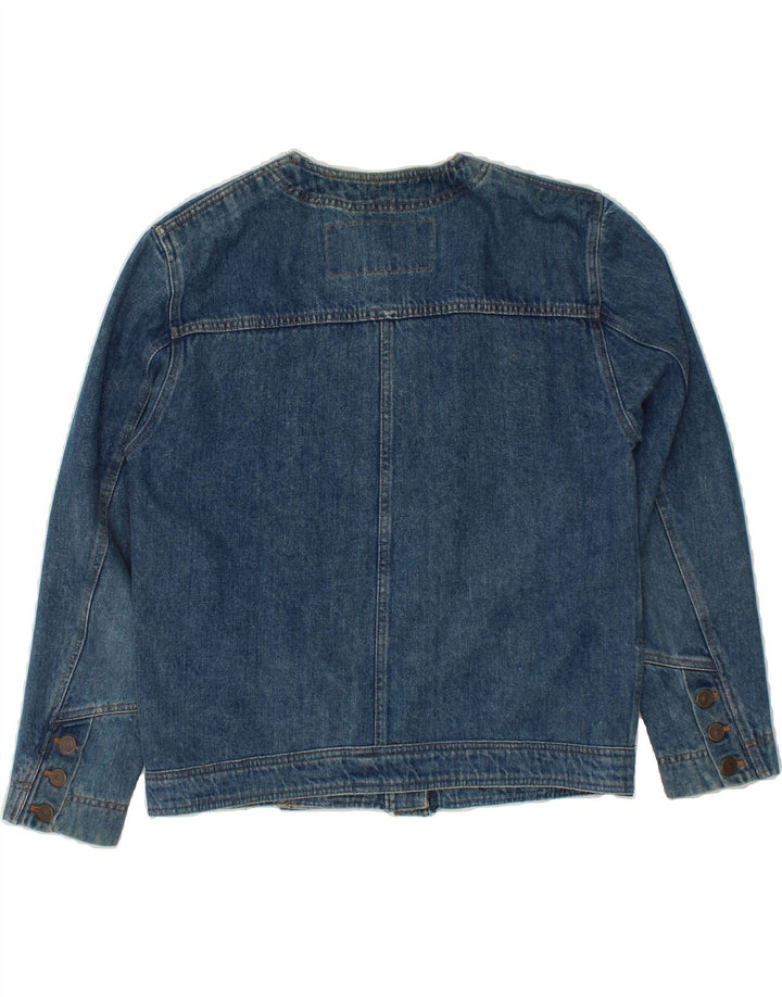 VINTAGE Womens Denim Jacket US 6 Medium Blue Cotton Vintage Vintage and Second-Hand Vintage from Messina Hembry 