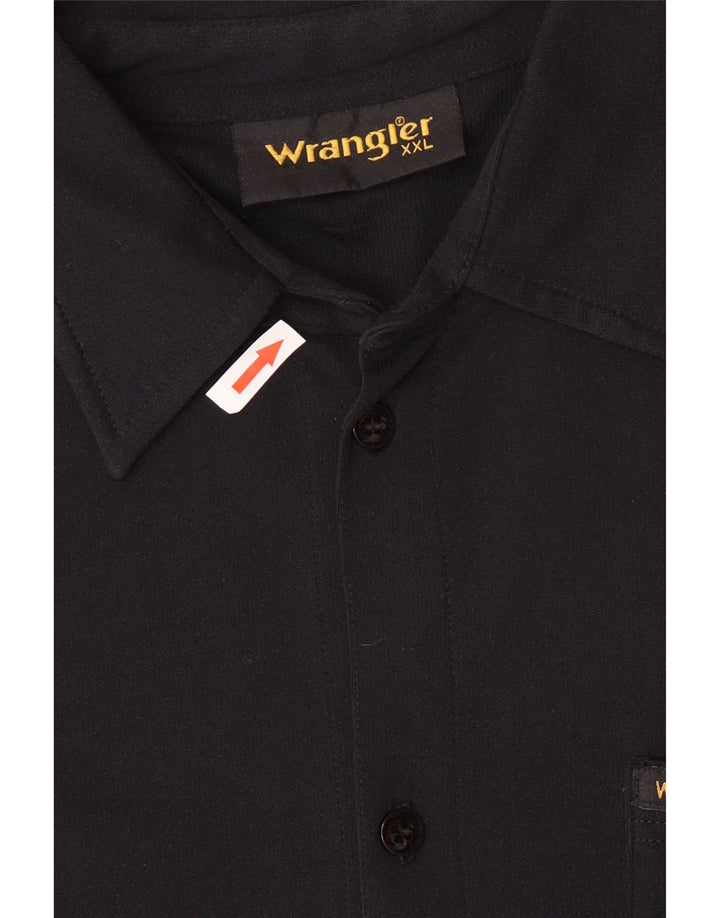Wrangler Mens Short Sleeve Shirt 2XL Black Polyamide