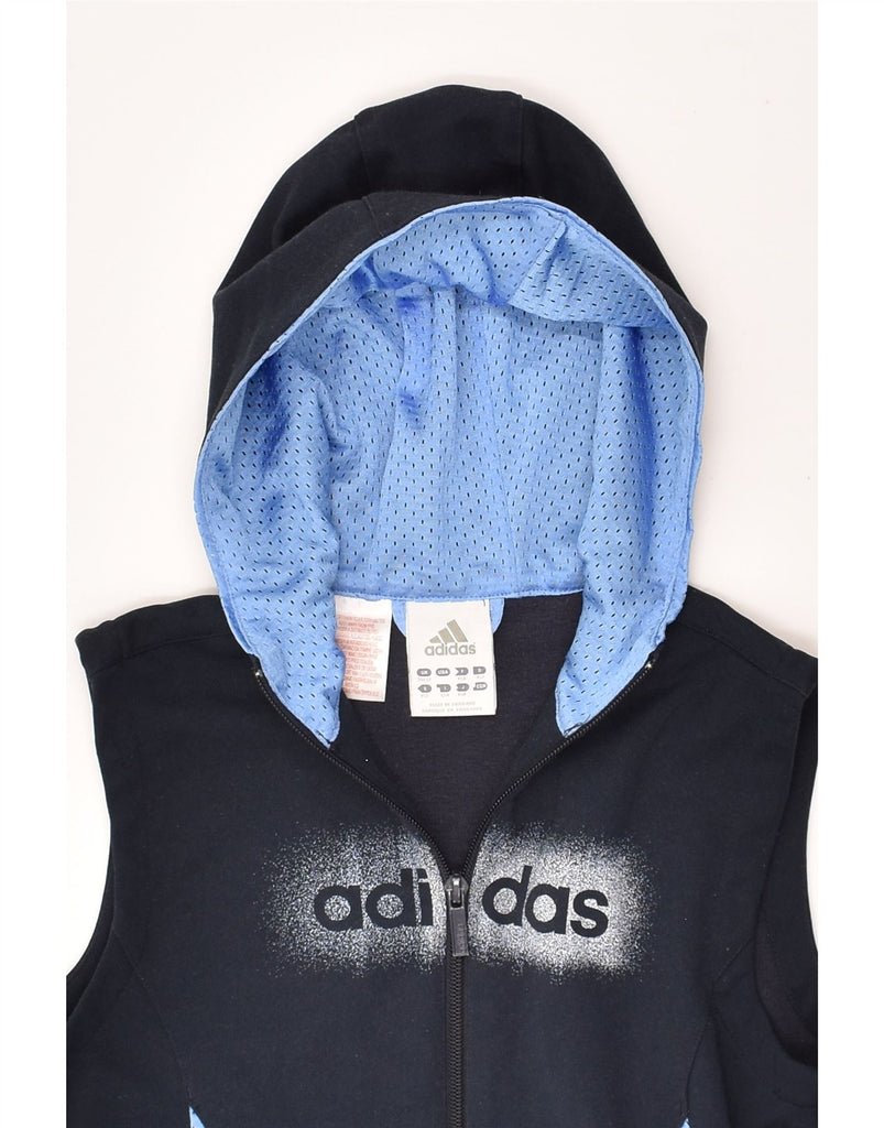 ADIDAS Boys Sleeveless Graphic Zip Hoodie Sweater 11-12 Years  Navy Blue | Vintage Adidas | Thrift | Second-Hand Adidas | Used Clothing | Messina Hembry 