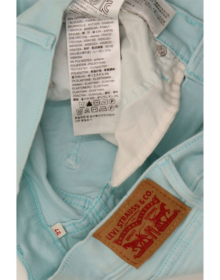 LEVI'S Womens Denim Shorts W27 Small  Turquoise Cotton