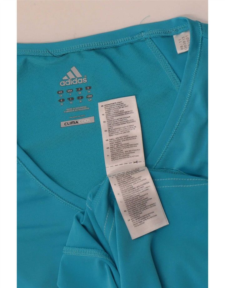 Adidas Womens Climacool T-Shirt Top UK 10 Small Blue Polyester