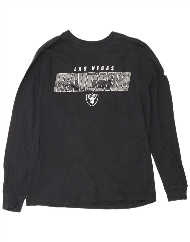 Nike Mens Las Vegas Raiders Graphic Top Long Sleeve Medium Black Cotton