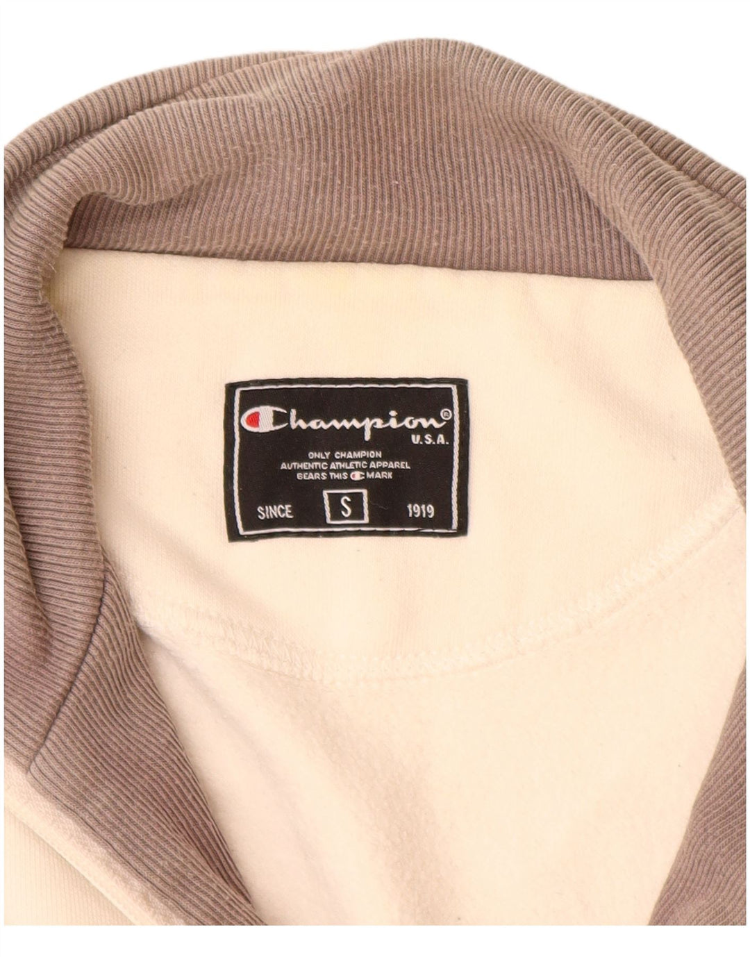 Champion Mens Tracksuit Top Jacket Small White Cotton