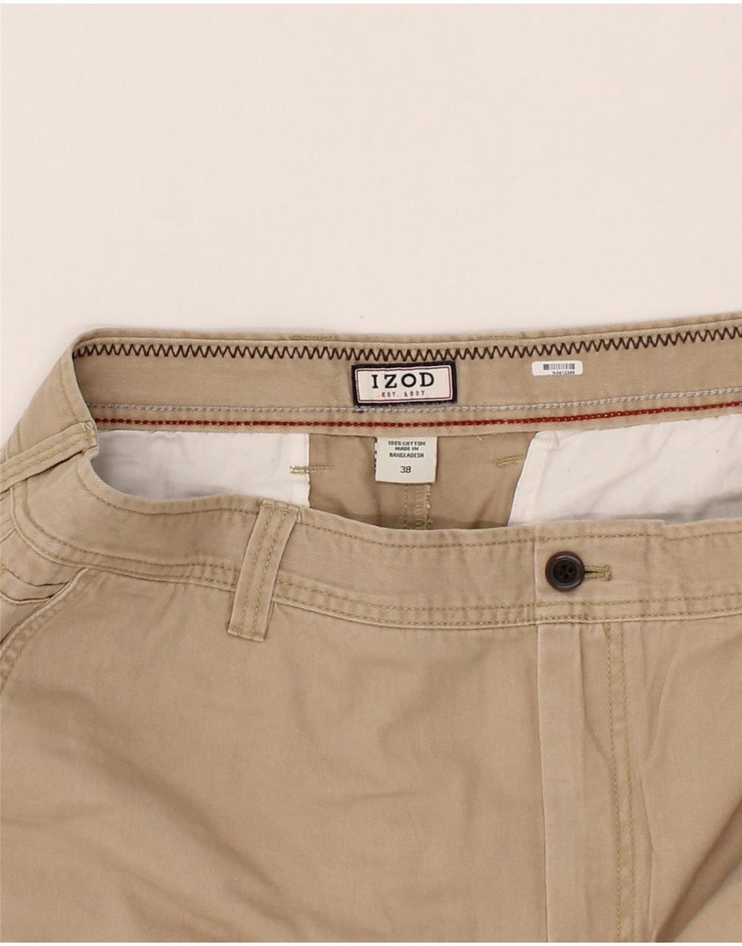 IZOD Mens Chino Shorts W38 XL Beige Cotton Vintage Izod and Second-Hand Izod from Messina Hembry 