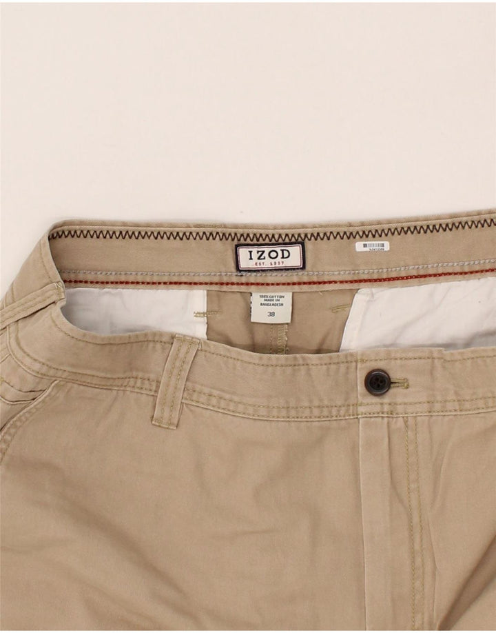 IZOD Mens Chino Shorts W38 XL Beige Cotton Vintage Izod and Second-Hand Izod from Messina Hembry 