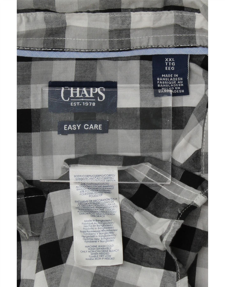 CHAPS Mens Shirt 2XL Black Check Cotton Vintage Chaps and Second-Hand Chaps from Messina Hembry 