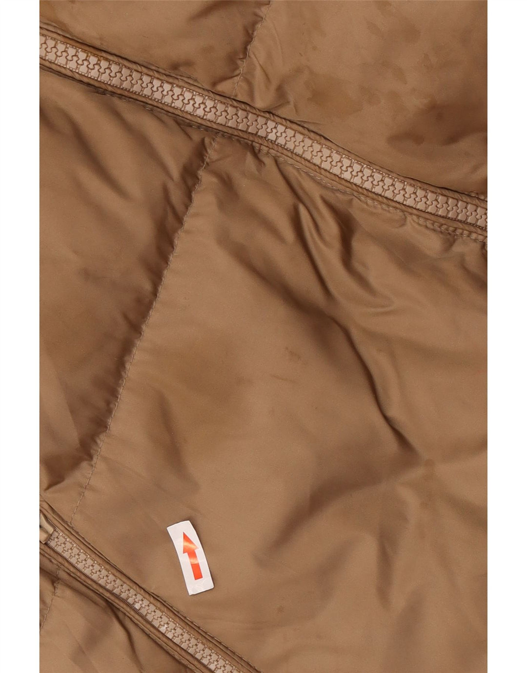 Zara Womens Hooded Padded Coat UK 16 Large Brown Polyamide